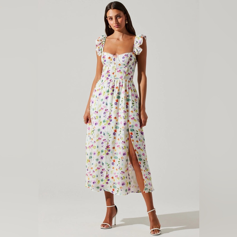 ASTR the Label Wedelia Floral Bustier Midi Dress